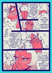 2010 blush bodily_fluids bottomwear clothing comic demon demon_humanoid english_text female female/female hard_translated horn horned_humanoid humanoid incest_(lore) kneesocks_daemon not_furry panty_and_stocking_with_garterbelt red_body red_skin scanty_daemon sharp_teeth sibling_(lore) sister_(lore) sisters_(lore) skirt sweat sweatdrop teeth text translated yumiya-h