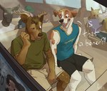 Rating: e
ID: 5296183
Date: 2025-01-08 22:19:02 -0500
Status: active
Score: 110
ambiguous_gender anthro antlers blush bottomwear bulge bus canid canine canis clothed clothing commercial_vehicle deer detailed_bulge dialogue digital_media_(artwork) domestic_dog domestic_pig duo_focus embarrassed english_text erection erection_under_clothing fur genitals group hair hi_res horn lagomorph leporid male male_focus mammal penis public_transportation rabbit rozgi shirt shorts sitting small_penis suid suine sus_(pig) tank_top text topwear vehicle post #5296183