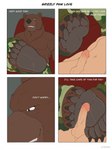 anthro bear comic dialogue duo english_text feet foot_fetish foot_play footjob genitals hi_res human male male/male mammal sex text zyrako_(artist)