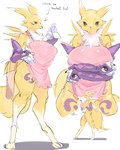 Rating: q
ID: 5148756
Date: 2024-10-30 10:37:56 -0400
Status: active
Score: 60
5_fingers :3 anthro apron arm_tuft armwear bag bandai_namco big_breasts biped black_claws black_nose breasts bridal_gauntlets canid checklist claws clothed clothed/nude clothing colored countershade_torso countershading crossed_arms curvy_figure digimon digimon_(species) digital_drawing_(artwork) digital_media_(artwork) eyebrows eyelashes facial_markings female fingers fluffy fur fur_markings futatsudomoe head_markings hi_res leg_markings list long_ears long_tail looking_down mammal markings mature_female neck_tuft nipple_outline notebook nude open_mouth pink_clothing purple_clothing reallycute456 renamon shaded shadow shopping_list shoulder_tuft simple_background solo standing symbol symbol_on_clothing symbol_on_thigh tail text thick_thighs thigh_markings tomoe_(symbol) tuft walking white_background white_body white_countershading white_fur wide_hips yellow_body yellow_fur yin_yang post #5148756