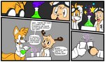 anthro border canid canine child clothing coat college deer duo erlenmeyer_flask floofyboyetime fox hi_res lab_coat laboratory laboratory_equipment laboratory_glassware male male/male mammal miles_prower new_world_deer one_piece reindeer school science scientific_instrument sega slightly_chubby sonic_the_hedgehog_(series) tony_tony_chopper topwear weight_gain white_border young young_anthro young_male zerdathefennecfox