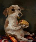 Rating: s
ID: 4843956
Date: 2024-06-10 22:16:12 -0400
Status: active
Score: 60
abstract_background alison_friend ambiguous_gender canid canine canis caught_off_guard domestic_dog eating feral food full-length_portrait fur holding_food holding_object hot_sauce inside looking_at_viewer mammal messy messy_eater oil oil_painting_(artwork) painting_(artwork) patch_(marking) portrait sitting slightly_chubby solo taco traditional_painting_(artwork) white_body white_fur post #4843956