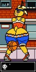 accessory aged_up alternate_universe animated anonymous_artist armless ball basketball_(ball) being_watched big_butt bottomwear bouncing_ball bouncing_butt butt butt_cleavage butt_focus camel_toe clothing crossgender deltarune dialogue_box digital_media_(artwork) female head_spikes headband kitty_(under(her)tail) looking_at_another looking_back monster_kid pixel_(artwork) pixel_animation rear_view recording reptile scalie short_tail shorts solo spikes spikes_(anatomy) tail text text_on_bottomwear text_on_clothing text_on_shorts tight_clothing under(her)tail undertale_(series) yellow_body