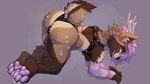 Rating: q
ID: 5601608
Date: 2025-05-27 03:32:02 -0400
Status: active
Score: 41
abstract_background absurd_res anthro antlers arm_warmers armwear bedroom_eyes big_butt biped brown_body brown_fur bulge bulge_from_behind butt caracalpilot cervine cheek_tuft clothing deer english_text facial_tuft fluffy fluffy_tail fur grey_background hair half-closed_eyes harness hi_res horn huge_butt hybrid kneeling looking_at_viewer looking_back male male_anthro mammal narrowed_eyes pawpads paws petals_(hibiscuspetals) presenting presenting_hindquarters procyonid purple_hair purple_pawpads raccoon seductive sharp_teeth short_tail sika_deer simple_background smile smirk smug smug_face smug_grin solo tail teeth text thong tuft underwear post #5601608