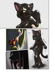 2022 absurd_res black_body comic duo felid feline female goo-connected_lips goo_creature goo_transformation hi_res mammal shizumi_tsubasa standing transformation