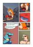 charmeleon comic darrow0 english_text fire forest generation_1_pokemon generation_2_pokemon hi_res nintendo plant pokemon pokemon_(species) pol_(darrow) quilava speech_bubble text totodile tree yuel