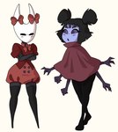 Rating: s
ID: 4682385
Date: 2024-03-27 01:55:50 -0400
Status: active
Score: 110
2_horns alternate_costume alternative_fashion animal_humanoid anthro arachnid arachnid_humanoid arthropod arthropod_humanoid black_body blush cloak clothing clothing_swap crossed_arms cuttlehonk digital_media_(artwork) duo embarrassed female hi_res hollow_knight horn hornet_(hollow_knight) humanoid j-fashion legwear muffet multi_arm multi_eye multi_limb open_mouth ouji_(fashion) puffy_shorts spider spider_humanoid stockings team_cherry undertale undertale_(series) post #4682385