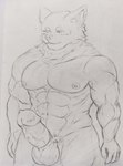 5_fingers abs absurd_res anthro balls big_biceps big_muscles big_pecs big_penis blush bodily_fluids bulge canid canine canis condom erection fingers genitals hi_res humanoid humanoid_genitalia humanoid_penis ichinoseura looking_pleasured male mammal muscular muscular_anthro muscular_male muscular_thighs nipples nude pecs penile penis pubes sexual_barrier_device solo sweat thick_thighs traditional_media_(artwork) vein veiny_penis wearing_condom wolf