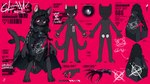 16:9 2_tails 5_fingers absurd_res anthro asian_mythology barcode barcode_tattoo biped black_body black_fur black_hair blaedic cjk_character claw_(blaedic) claws color_swatch domestic_cat east_asian_mythology english_text fangs felid feline felis fingers fur hair hi_res inner_ear_fluff japanese_mythology kemono korean_text male mammal model_sheet multi_tail mythology nekomata pawpads pink_pawpads red_eyes solo tail tattoo teeth text translated tuft widescreen yokai