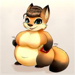 1:1 2023 3_toes 4_fingers anthro artist_name beverage big_breasts black_ear_tips black_eyebrows black_tail_tip blue_eyes breasts brown_body brown_fur brown_hair brown_nose brown_tail canid canine cheek_tuft claws colored digital_drawing_(artwork) digital_media_(artwork) dipstick_ears dipstick_tail drinking_straw ear_markings eyebrows eyelashes facial_tuft fangs featureless_breasts feet female finger_claws fingers fluffy fluffy_tail food fox fries fur grey_background grey_claws hair hair_bun hi_res holding_beverage holding_fries holding_object iris_caldwell lips long_tail looking_at_viewer mammal markings multicolored_body multicolored_ears multicolored_fur navel nude nude_anthro nude_female outie_navel pink_lips rakkyoarts shaded simple_background smile smiling_at_viewer solo standing tail tail_markings tan_body tan_fur tan_inner_ear teeth thick_bottom_lip toes tuft wide_crotch