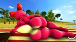 16:9 3d_(artwork) accessory anthro basket beach beach_blanket big_butt birdo bow_(feature) bow_accessory bow_ribbon breasts butt centered_hair_bow container detailed_background digital_media_(artwork) featureless_crotch female hair_accessory hair_bow hair_ribbon hi_res kabalmystic_(artist) mario_bros nintendo pink_body plant rear_view red_bow reptile ribbons sand scalie sea seaside siphon_(anatomy) solo source_filmmaker_(artwork) thecheshireguy thick_thighs tree umbrella water widescreen