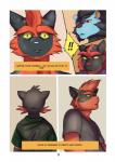 adolescent allan_(zourik) anthro anthrofied blush chris_(zourik) clothed clothing comic dialogue dylan_(zourik) ellipsis english_text exclamation_point facial_hair generation_4_pokemon generation_7_pokemon group hi_res incineroar litten luxray male narration nintendo page_number pokemon pokemon_(species) pokemorph text text_box topless torracat young zourik