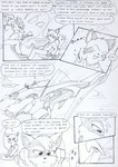 aircraft airship anthro black_and_white canid canine chair clothing cloud comic dasyuromorph doctor_watson english_text female fur furniture group gun gunshot gunshot_wound jacket kitfox-crimson macropod male mammal marsupial monochrome multicolored_body multicolored_fur novus_(kitfox-crimson) onomatopoeia pressing_button procyonid pushbutton raccoon ranged_weapon recently_extinct_species rumour_(kitfox-krimson) sketch sky skyscape sound_effects speech_bubble stolen_generation text thinking thought_bubble thoughtful_expression thylacine topwear trio vehicle weapon yiff_field_technology