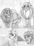 2008 arthos belly big_belly comic dialogue digitigrade english_text felid feral greyscale leovictor lion male mammal monochrome pantherine pregnant pregnant_male quadruped shaded sykur tail tail_tuft text tuft