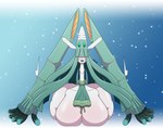 5_fingers big_breasts breasts butt celesteela clothing english_text female fingers floating_arms gem generation_7_pokemon green_hair green_lips hair hair_over_eyes himemi_(latiar) huge_breasts humanoid hyper letterbox lips long_hair long_neck looking_at_viewer lying nintendo on_front on_ground pokemon pokemon_(species) signature solo sweater text thick_thighs topwear ultra_beast uxdragon wide_hips