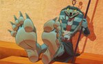 16:10 3rdharleyjoe 5_toes absurd_res anthro anubis_(blue_sky) apep barefoot countershade_feet countershading egyptian feet feet_up foot_focus foot_on_table hi_res hieroglyphics humanoid_feet male plantigrade reptile scalie snake soles solo toes widescreen wrinkled_feet wrinkles