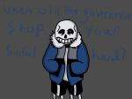 4:3 animated_skeleton bone clothed clothing fully_clothed grey_background hi_res hoodie humanoid male not_furry sans_(undertale) simple_background singleton skeleton solo standing text topwear undead undertale undertale_(series)