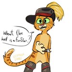 Rating: s
ID: 5572431
Date: 2025-05-14 18:49:22 -0400
Status: active
Score: 18
1:1 anthro belt boots cheek_tuft clothing confusion dialogue domestic_cat dreamworks eyebrows facial_tuft felid feline felis footwear fur fuzzy green_eyes hat headgear headwear hi_res iceymoonshards male male_(lore) mammal markings melee_weapon open_mouth orange_body orange_fur puss_in_boots_(dreamworks) puss_in_boots_(franchise) question raised_eyebrow rapier shoes simple_background solo speech_bubble standing striped_body striped_fur striped_markings stripes sword tabby_cat tail text tuft weapon white_background post #5572431