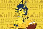 2016 2d_animation 3:2 animal_crossing animated ankha_(animal_crossing) anthro anthro_penetrated bandage breasts domestic_cat dominant dominant_anthro dominant_female duo egyptian empty_eyes felid feline felis female female_dominating_female female_on_human female_penetrated fur grinding half-closed_eyes headdress human human_on_anthro human_penetrating human_penetrating_anthro interspecies male male/female male_on_anthro male_penetrating male_penetrating_female mammal markings minus8 motion_tweening narrowed_eyes nintendo nipples penetration pink_nipples sex short_playtime side_saddle_position sitting striped_markings striped_tail stripes submissive submissive_human submissive_male tail tail_markings uraeus vaginal villager_(animal_crossing) wide_hipped_female wide_hips yellow_body yellow_fur