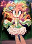 2016 accessory alternate_costume alternative_fashion amy_rose anthro asian_clothing clothing dress east_asian_clothing eulipotyphlan female fireworks fur green_eyes hair_accessory hedgehog j-fashion japanese_clothing lolita_(fashion) long_sleeves mammal outside pink_body pink_fur sega smile solo sonic_the_hedgehog_(series) spacecolonie standing wa_lolita white_clothing white_dress