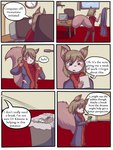 2014 3:4 anthro babystar biped clothing coat comic detailed_background dialogue digital_media_(artwork) english_honorific english_text female fur gemma_polson grid_layout hair hi_res honorific mammal motion_path object_motion_path pill_bottle ricochet rodent sciurid shirt sitting six_frame_image solo standing text topwear trash_can tree_squirrel