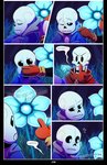 absolutedream absurd_res animated_skeleton anthro bone clothing comic dialogue duo echo_flower english_text gloves grass handwear hi_res male papyrus_(undertale) plant sans_(undertale) skeleton text undead undertale undertale_(series)