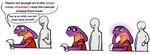 2021 anon anthro clock clothed clothing cobra comic countershading dialogue duo english_text female hi_res holding_object holding_paper human humor impossible keeshee lamarian male mammal ncs paper purple_body reptile scalie signature simple_background snake snake_hood speech_bubble spots text the_truth watch white_background