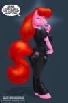 2004 2:3 anthro bottomwear cherryfiller clothing doug_winger english_text fan_character gynomorph hasbro intersex my_little_pony pants pre-g4 solo text tight_bottomwear tight_clothing tight_pants