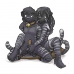 1:1 anthro anthro_on_anthro arms_bent ball_fondling balls bdsm bell bell_collar bent_legs black_hair bondage bondage_gear bound brother_(lore) brother_and_sister_(lore) collar collar_only dominant dominant_female dominant_sister duo erection eye_contact feet_together_knees_apart felid female fondling foreplay genitals glans grey_eyes hair hand_on_another's_shoulder hand_on_shoulder hands_behind_back humanoid_genitalia humanoid_penis incest_(lore) intraspecies kneeling leg_spreader long_hair looking_at_another male male/female mammal melanistic mishakun multi_tail nude pantherine penile penis planted_leg plantigrade ravenclaw_(siblings) reece_ravenclaw restraints rhianna_ravenclaw romantic romantic_couple short_hair shoulder_grab sibling_(lore) simple_background sister_(lore) sitting spread_knees spreader_bar spreading stripes submissive submissive_brother submissive_male tail teasing tiger touching_balls twincest_(lore) twins_(lore)