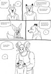 2023 5_fingers anthro bernielover bernielover's_college_au bovid canid canine canis caprine claws clothed clothing comic devon_(bernielover) dialogue disney english_text fennec_fox fingers finnick_(zootopia) fox fur group hi_res hoodie humanoid_hands male mammal monochrome nick_wilde red_fox shirt speech_bubble surprise tank_top text topwear true_fox wolf zootopia