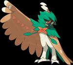 2016 abs alpha_channel ambiguous_gender anthro avian beak bird decidueye feathered_wings feathers generation_7_pokemon nintendo official_art pokemon pokemon_(species) red_eyes simple_background solo tail tail_feathers transparent_background unknown_artist wings