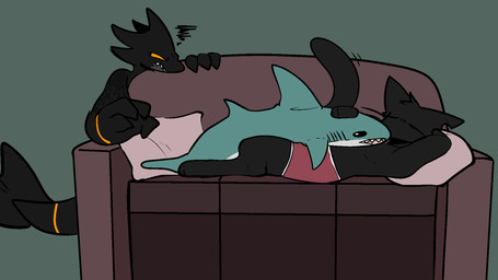 Rating: s
ID: 4739236
Date: 2024-04-23 18:38:54 -0400
Status: active
Score: 47
16:9 annoyed anthro blahaj clothed clothing digital_media_(artwork) duo fish furniture gatotacato hi_res ikea leo_(gatotacato) lying male male/male marine shark simple_background sofa topless widescreen post #4739236