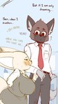 2021 9:16 aggretsuko anthro big_breasts bigbeanpole blush breasts canid canine clothed clothing comic dialogue duo english_text fakeryway female fennec_fox fenneko fox haida_(aggretsuko) hi_res huge_breasts hyena love male mammal romantic romantic_couple sanrio short_stack spotted_hyena text true_fox