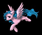 alpha_channel blue_hair blue_tail ears_back equid equine eyelashes feathered_wings feathers female feral hair looking_at_viewer mammal milk-jug mythological_creature mythological_equine mythology open_mouth open_smile pegasus pink_body pink_wings pivoted_ears purple_eyes simple_background smile solo tail transparent_background wings