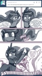 2013 ask_blog comic crown dialogue duo electronics english_text equid equine feathered_wings feathers female feral friendship_is_magic hair hasbro headgear headphones headset horn john_joseco mammal monochrome my_little_pony mythological_creature mythological_equine mythology princess princess_celestia_(mlp) princess_luna_(mlp) royalty signature simple_background sniffing text tumblr white_background winged_unicorn wings