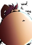 absurd_res anthro belly breasts demon fan_character female frostise growth hi_res inflation liquid_inflation male overweight plague rumbling_stomach sequence solo weight_gain