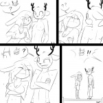 1:1 anthro antlers arm_under_breasts biped blush bottomwear breast_squish breasts bulge cleavage clothed clothing comic crossed_arms deer detailed_bulge dialogue duo_focus erection erection_under_clothing exclamation_point eye_through_hair female female_anthro flirting fondling fully_clothed fully_clothed_female genital_outline grope group hair hand_on_breast holding_breast horn lagomorph leporid male male_anthro mammal monochrome offscreen_character outside pants penis_outline pictographics pier plantigrade pressing_breasts_together question_mark rabbit scut_tail seaside self_fondle shirt short_tail slypon speech_bubble squish standing tail topless topless_male topwear translucent translucent_hair wet wet_hair yelling yelling_from_off_screen