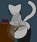 2023 :3 ambiguous_gender ambiguous_prey anthro anthro_pred belly belly_tuft big_belly biped black_clothing black_legwear black_thigh_highs blep bodily_noises butt cake candle closed_smile clothed clothing crossed_arms dessert digestion digestion_noises digital_media_(artwork) domestic_cat ears_up emily_(tcsrjx) eyes_closed felid feline felis female female_(lore) female_anthro female_pred flat_colors floating_whiskers food fully_inside fur glorp green_text grey_belly grey_body grey_butt grey_clothing grey_ears grey_face grey_fur grey_sweater grey_tail grey_topwear hi_res huge_belly leaning leaning_forward legwear long_sleeves long_tail mammal monotone_background monotone_belly monotone_body monotone_butt monotone_clothing monotone_face monotone_fur monotone_legwear monotone_sweater monotone_tail monotone_thigh_highs monotone_topwear mostly_clothed mostly_clothed_anthro mostly_clothed_female mouth_closed no_underwear number_candle onomatopoeia portrait prick_ears raised_tail resting_on_arms rumbling_stomach same_size_vore shortened_sound_effect simple_background sleeves_past_wrists slosh sloshing_belly smile soft_vore solo sound_effect_variant sound_effects sweater tail tcsrjx text thigh_highs three-quarter_portrait three-quarter_view tight_clothing tight_sweater tight_topwear tongue tongue_out topwear translucent_desk translucent_furniture tuft unseen_prey vore vowelless vowelless_sound_effect