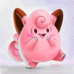 1:1 2016 ambiguous_gender clefairy digital_media_(artwork) digital_painting_(artwork) generation_1_pokemon nintendo open_mouth pokemon pokemon_(species) solo tsaoshin