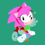 1:1 absurd_res amy_rose anthro bottomwear butt classic_amy_rose classic_sonic_(universe) clothed clothing conditional_dnp eulipotyphlan female footwear fur gaturo green_clothing green_panties green_underwear hedgehog hi_res mammal panties pink_body pink_fur sega shoes short_tail skirt solo sonic_the_hedgehog_(series) tail thin_calves thin_legs thin_thighs underwear upskirt young