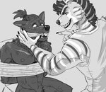 Rating: q
ID: 5657246
Date: 2025-06-21 03:15:38 -0400
Status: active
Score: 6
anthro bodily_fluids bound canid canine clothed clothing duo fangs gag gagged grin hands_behind_back hi_res hyena imperatorcaesar male mammal monochrome muscular muscular_anthro muscular_male narrowed_eyes nipples nude open_mouth pecs simple_background sitting smile striped_arms striped_neck sweat tears teeth post #5657246