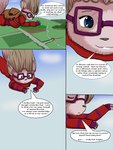 2012 3:4 anthro babystar biped clothing comic detailed_background dialogue digital_media_(artwork) english_text eyes_closed eyewear falling female fur gemma_polson goggles hair hi_res mammal rodent sciurid skinsuit solo text tight_clothing tree_squirrel