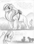 2008 backpack comic dialogue digitigrade english_text felid feral greyscale leovictor lion male mammal monochrome pantherine quadruped shaded silhouette sykur tail tail_tuft text tuft