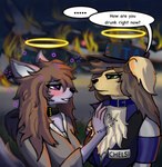 aircraft airplane anthro bird_dog canid canine canis conductor domestic_dog drunk duo female female/female fire fox group hair hi_res hunting_dog jet mammal retriever smile smoke substance_intoxication vehicle wolf woofa