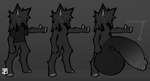 2024 2_horns 4_fingers :< animal_genitalia animal_penis anthro balls big_balls big_penis black_body black_clothing black_fur black_hair black_shirt black_topwear bottomless bovid caprine casual_nudity cel_shading chest_tuft clip_studio_paint_(artwork) closed_frown clothed clothing digital_media_(artwork) directional_arrow dumodemo empty_eyes english_text equine_genitalia equine_penis eyebrows featureless_crotch fingers floppy_ears frown fur genitals glowing glowing_eyes goat grey_background hair half-closed_eyes half-erect hi_res hooved_fingers hooves horn huge_balls huge_penis hyper hyper_balls hyper_genitalia hyper_penis imp karma_(probablydemo) male mammal medial_ring model_sheet monochrome mouth_closed narrowed_eyes nude penis shaded shirt shirt_only signature simple_background snout solo standing text topwear topwear_only tuft white_eyes