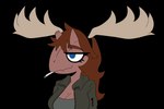 2_frame_animation abelisaurid accessory alpha_channel animated anthro blue_eyes breasts brown_body brown_hair carnotaurus cavemanon_studios cigarette cigarette_in_mouth cleavage clothed clothing dinosaur fake_antlers fake_horns female hair hair_accessory half-closed_eyes hi_res janet_(snoot_game) long_hair narrowed_eyes object_in_mouth prehistoric_species reptile scalie short_playtime simple_background snoot_game solo theropod transparent_background unknown_artist