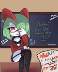 Rating: q
ID: 3342010
Date: 2022-05-19 00:01:15 -0400
Status: active
Score: 142
4:5 absurd_res bottomwear bra breasts chalkboard choker classroom clothed clothing crossed_legs english_text eyewear female flat_chested furgonomics furry-specific_piercing generation_3_pokemon glasses green_hair hair hair_over_eye hi_res humanoid jacket jewelry karma_(renaspyro) kirlia legwear math microskirt miniskirt necklace nintendo one_eye_obstructed open_chested_shirt pen piercing pokemon pokemon_(species) profanity red_clothing red_eyes red_jacket red_topwear renaspyro school sitting sketch skimpy skirt slim solo teacher text thick_thighs thigh_highs thin_calves topwear underwear watermark white_body wide_hips post #3342010