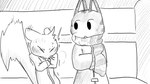 16:9 animal_crossing anthro bench bus_stop clothed clothing coat cold digital_drawing_(artwork) digital_media_(artwork) domestic_cat dragonweirdo duo felid feline felis female fur greyscale hi_res lolly_(animal_crossing) male mammal marshal_(animal_crossing) monochrome nintendo on_bench rodent scarf sciurid shirt simple_background sitting sitting_on_bench sketch sneeze story story_in_description tail topwear tree_squirrel widescreen