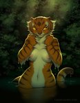 2020 amber_eyes anthro areola arm_tuft artist_name backlighting bathing black_stripes breasts cheek_tuft chest_fur chest_tuft color_contrast countershade_torso countershading curvy_anthro curvy_female curvy_figure digital_media_(artwork) dipstick_tail dreamworks dripping dripping_wet elbow_tuft exposure_variation facial_stripes facial_tuft falvie felid female fluffy front_view fur fuzzy glistening glistening_body half-closed_eyes half-length_portrait hand_on_chest hourglass_figure hourglass_figured_anthro hourglass_figured_female kung_fu_panda leaf light light_beam lighting looking_aside mammal markings master_tigress medium_breasts multicolored_body multicolored_fur multicolored_tail narrowed_eyes nature nature_background navel neck_tuft nipple_dip nipples nude nude_female orange_body orange_eyes orange_fur outdoor_nudity outside pantherine partially_submerged particles pinup plant portrait pose shaded skinny_dipping smile solo standing striped_arms striped_body striped_fur striped_markings striped_tail stripes sunbeam sunlight tail tail_markings tiger tuft water waterdrops wet wet_body wet_fur whiskers white_body white_countershading white_fur wide_hipped_anthro wide_hipped_female wide_hips yellow_sclera