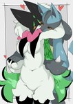 Rating: q
ID: 5589577
Date: 2025-05-21 23:12:58 -0400
Status: active
Score: 58
2025 absurd_res ambiguous_anthro ambiguous_gender anthro anthro_on_anthro arm_around_neck arm_around_partner belly big_breasts biped black_body black_fur blue_body blue_ears blue_fur blue_tail breast_curtains breasts canid canine claws colored digital_media_(artwork) duo featureless_crotch felid feline female female/ambiguous female_anthro finger_claws frill_(anatomy) front_view fur generation_4_pokemon generation_9_pokemon gloves_(marking) green_body grey_body grey_fur grey_inner_ear hand_holding hand_spike heart_symbol hearts_around_head hi_res hug hugging_another hugging_from_behind interspecies kemono leg_tuft looking_at_another looking_at_partner lucario mammal markings mask meowscarada monotone_tail multicolored_body multicolored_fur navel neck_frill nekonade nintendo nude one_eye_closed paws pink_eyes pink_nose pokemon pokemon_(species) pokemorph portrait pupils red_eyes romantic romantic_couple shaded simple_background simple_shading slightly_chubby slightly_chubby_anthro slightly_chubby_female smile spikes spikes_(anatomy) standing tail thigh_gap three-quarter_portrait tuft two_tone_body two_tone_fur white_body white_fur post #5589577